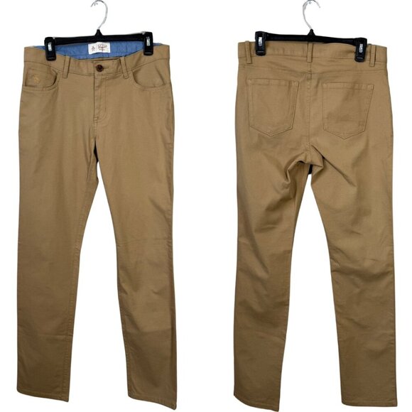Original Penguin Flat Front Straight Leg Chino Pants Mens 30x32 Tan Stretch NWOT - Picture 1 of 12
